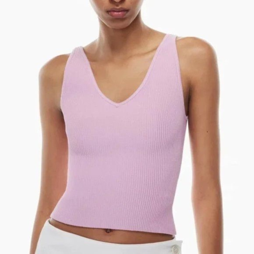Aritzia Babaton Sculpt Knit V-Neck Tank